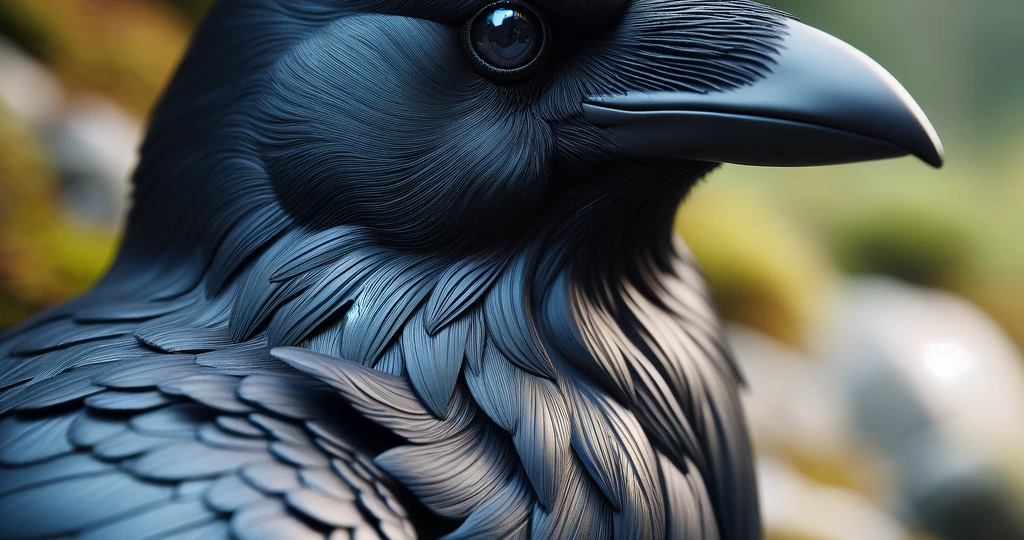 DALL·E 2023-12-30 01.52.05 – A realistic and detailed portrayal of a black crow, depicted in a natural setting. The image captures the crow’s sleek feathers, bright eyes, and over